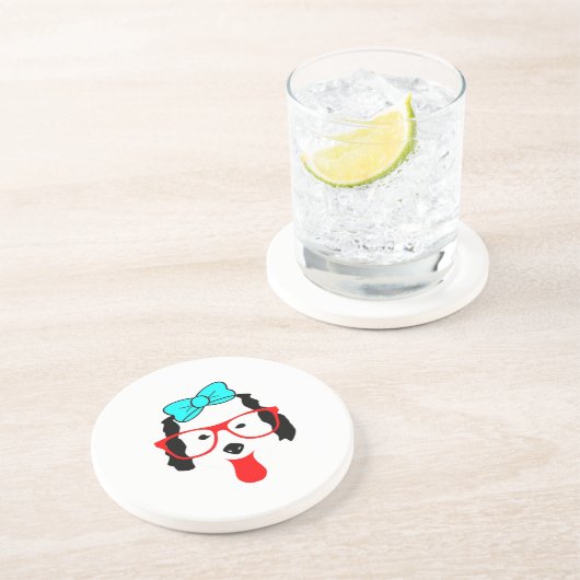 Niedlicher Hundekopf Zeichnend Untersetzer (Seite)