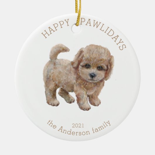 niedlicher Hundekuchen Keramik Ornament (Vorne)