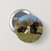 Niedlicher Hundekuh Button (Vorne & Hinten)