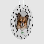 Niedlicher Hundename Jahr Knochen Schwarze Paw Dru Ornament (Vorderseite)