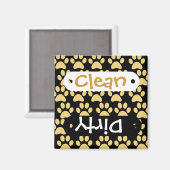 Niedlicher Hundepaw druckt Tan Black Magnet (Vorderseite/Rückseite)