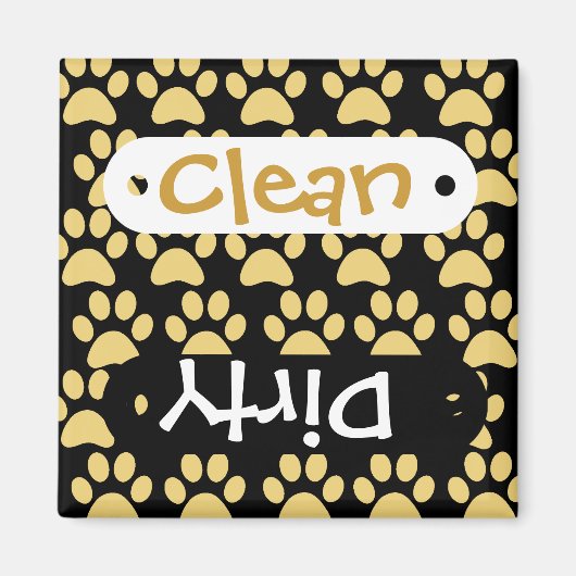 Niedlicher Hundepaw druckt Tan Black Magnet (Vorne)