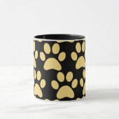 Niedlicher Hundepaw druckt Tan Black Tasse (Zentrum)