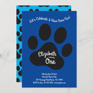 Niedlicher Hundepaw Print Kids 1. Geburtstag Party Einladung