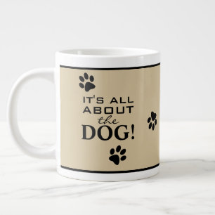 Niedlicher Hundepaw-Typografie-Hund Lover Jumbo-Tasse