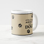 Niedlicher Hundepaw-Typografie-Hund Lover Jumbo-Tasse (Vorderseite Rechts)