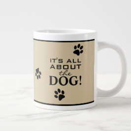 Niedlicher Hundepaw-Typografie-Hund Lover Jumbo-Tasse