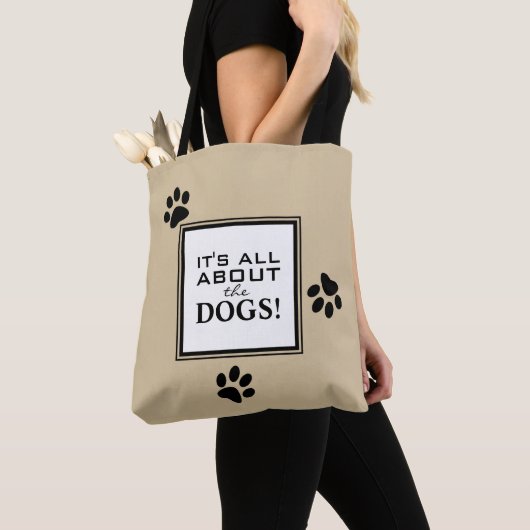 Niedlicher Hundepaw-Typografie-Hund Lover Tasche (Von Nahem)