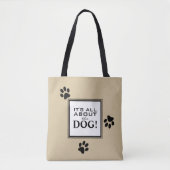 Niedlicher Hundepaw-Typografie-Hund Lover Tasche (Vorderseite)