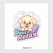 "Niedlicher Hundeschlitten Bath Paws Relax Sticker (Blatt)