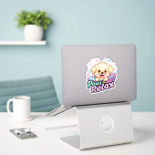 "Niedlicher Hundeschlitten Bath Paws Relax Sticker (Laptop auf Schreibtisch)