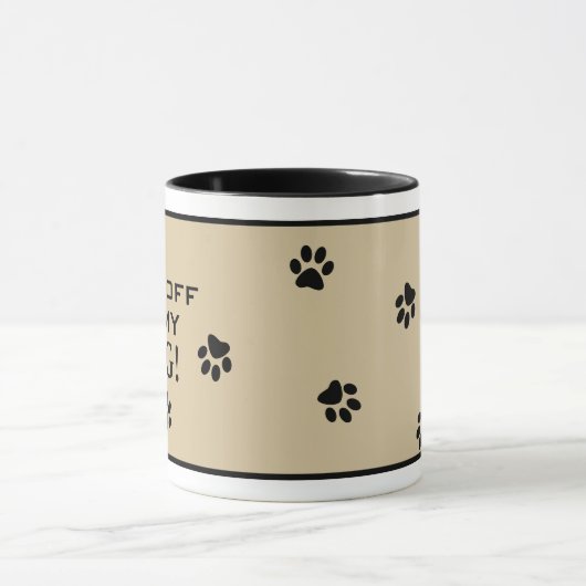 Niedlicher Hundeschlitten druckt Paws Off Typograf Tasse (Zentrum)