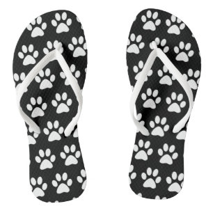 Niedlicher Hundeschlitten druckt Tiermuster Schwar Badesandalen