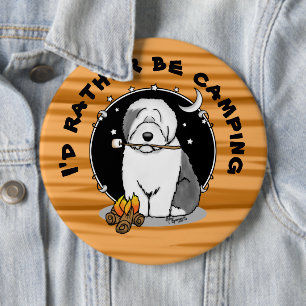 Niedlicher Hundeschlittencamper Alte Englische Sch Button