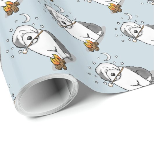 Niedlicher Hundeschlittencamper Alte Englische Sch Geschenkpapier (Rolleneckpunkt)