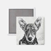 Niedlicher Hundeschlittenmagnet Magnet (Vorderseite/Rückseite)