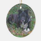 Niedlicher Hundeschmuck Keramikornament (Links)