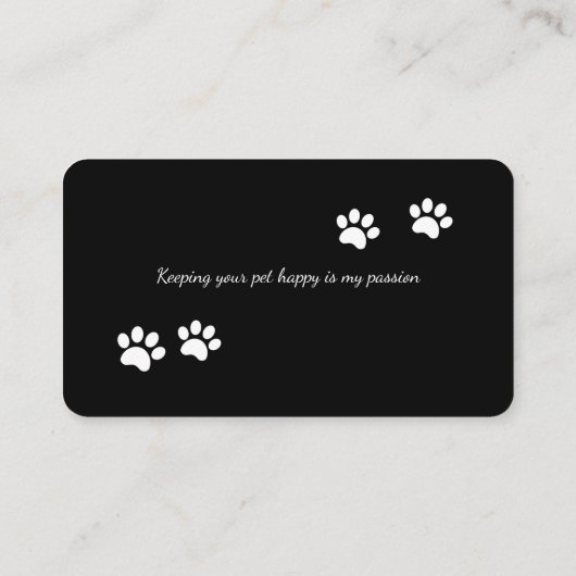 Niedlicher Hundeschwalker/ Sitzplatzhalter Visiten Visitenkarte (Rückseite)