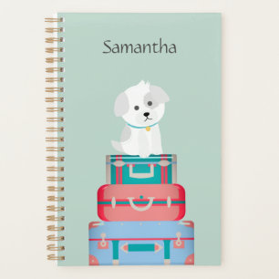 Niedlicher Hundesitz auf Koteletten Personalisiert Planer