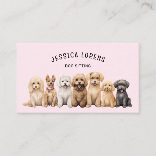 Niedlicher Hundesitz, Haustier-Groomer, Tierarzt, Visitenkarte (Vorderseite)