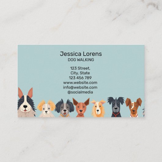 Niedlicher Hundesitz, Haustier-Groomer, Tierarzt, Visitenkarte (Rückseite)