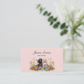 Niedlicher Hundesitz, Haustier-Groomer, Tierarzt, Visitenkarte (Stehend Vorderseite)