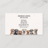 Niedlicher Hundesitz, Haustier-Groomer, Tierarzt, Visitenkarte (Rückseite)