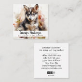 Niedlicher Hundesitz Sitter und Dog Walker Quadratische Visitenkarte (Vorne/Hinten)