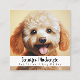 Niedlicher Hundesitz Sitter und Dog Walker Quadratische Visitenkarte