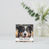Niedlicher Hundesitz Sitter und Dog Walker Quadratische Visitenkarte (Stehend Vorderseite)