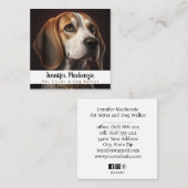 Niedlicher Hundesitz Sitter und Dog Walker Quadratische Visitenkarte (Vorne/Hinten)