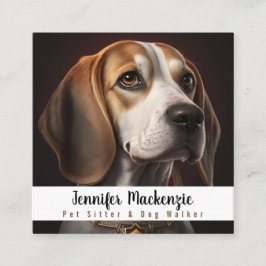 Niedlicher Hundesitz Sitter und Dog Walker Quadratische Visitenkarte