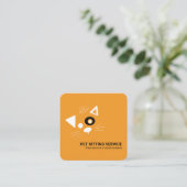 Niedlicher Hundesitzservice Quadratische Visitenkarte (Stehend Vorderseite)