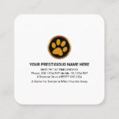 Niedlicher Hundesitzservice Quadratische Visitenkarte (Rückseite)