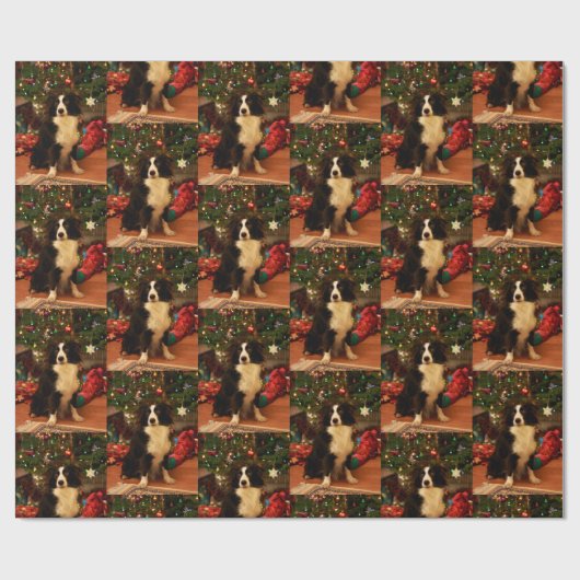 Niedlicher Hundeweihen Geschenkpapier (Flach)