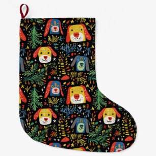 Niedlicher Hundeweihen Großer Weihnachtsstrumpf