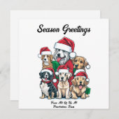 Niedlicher Hundeweihnacht Zeichnend Feiertagskarte (Vorne/Hinten)