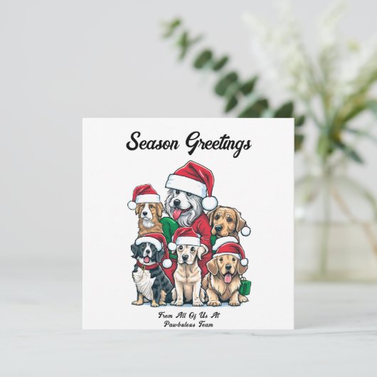 Niedlicher Hundeweihnacht Zeichnend Feiertagskarte (Stehend Vorderseite)