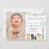 niedlicher Hundewelpen-Foto Einladung (Vorderseite)