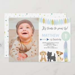 niedlicher Hundewelpen-Foto Einladung