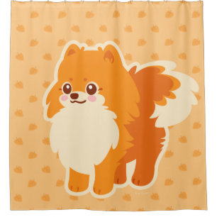 Niedlicher HundKawaii Spitz Duschvorhang