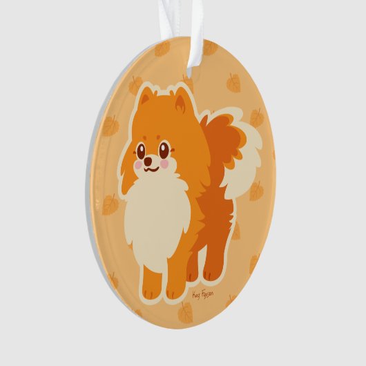 Niedlicher HundKawaii Spitz Ornament (Vorderseite)