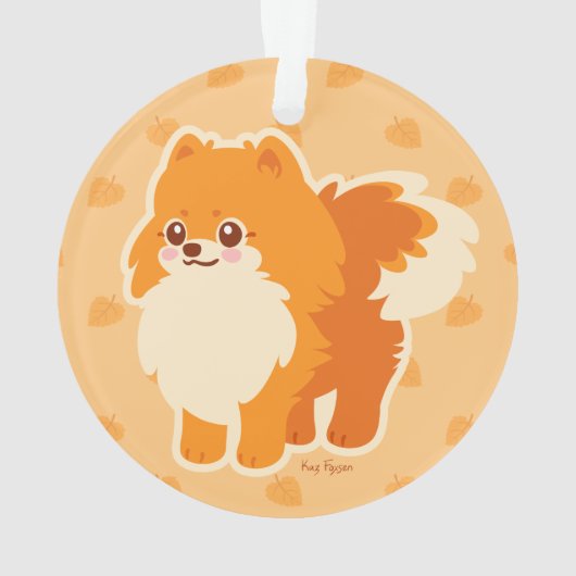 Niedlicher HundKawaii Spitz Ornament (Rückseite)