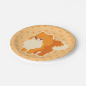 Niedlicher HundKawaii Spitz Pappteller (Schrägansicht)