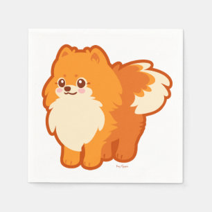 Niedlicher HundKawaii Spitz Serviette