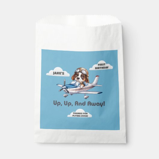 Niedlicher Hundspilot und Cessna Flugzeug, Reisen, Geschenktütchen (Vorderseite)