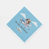 Niedlicher Hundspilot und Cessna Flugzeug, Reisen, Serviette (Ecke)