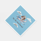 Niedlicher Hundspilot und Cessna Flugzeug, Reisen, Serviette (Ecke)