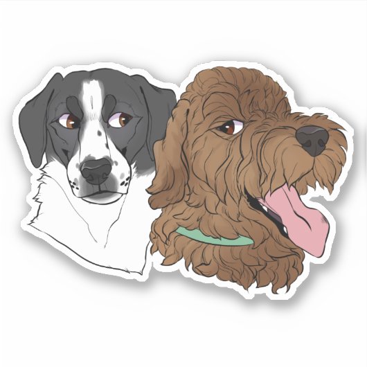Niedlicher Hundsticker Pointer Goldendoodle Aufkleber (Vorderseite)