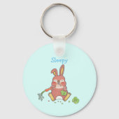 Niedlicher Hunger & Schlaflosigkeit Bunny Rabbit B Schlüsselanhänger (Rückseite)